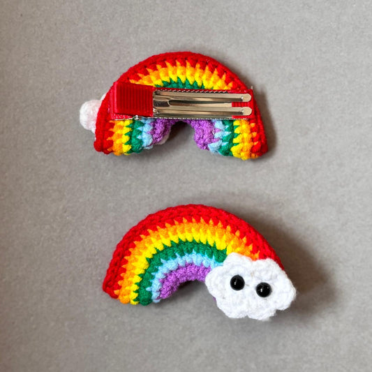 Crochet Rainbow Hair Clips (Set of 2)