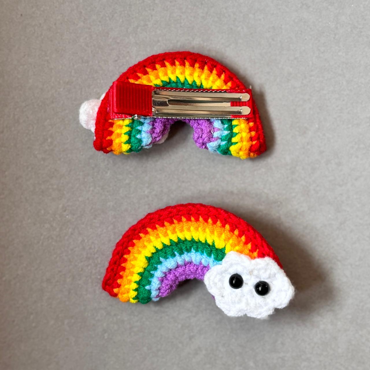 Crochet Rainbow Hair Clips (Set of 2)