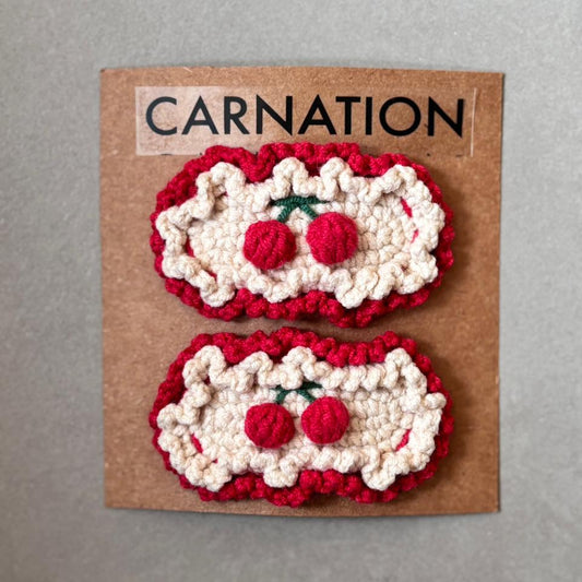 Crochet Cherry Hair Clips (Set of 2)