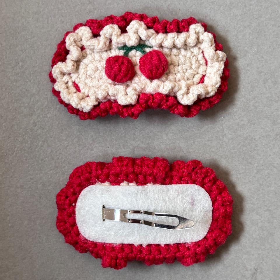Crochet Cherry Hair Clips (Set of 2)