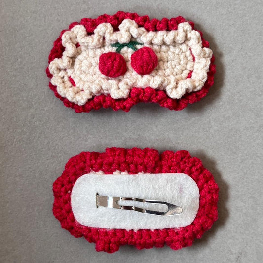 Crochet Cherry Hair Clips (Set of 2)