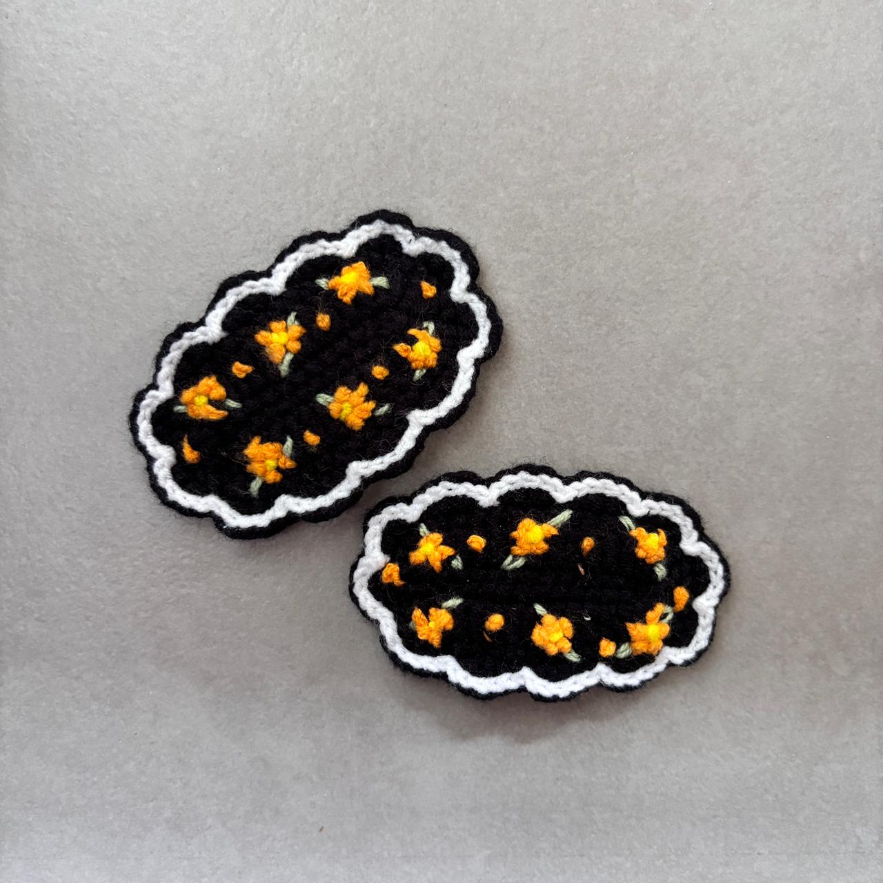 Black Crochet Hair Clips (Set of 2)
