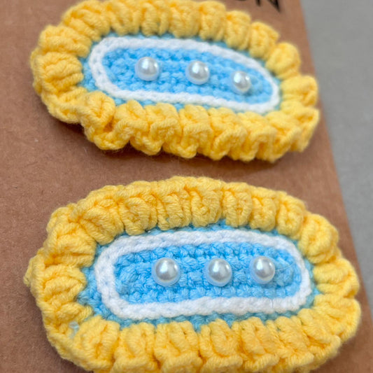 Crochet Picnic Pearl Clips (Set of 2)